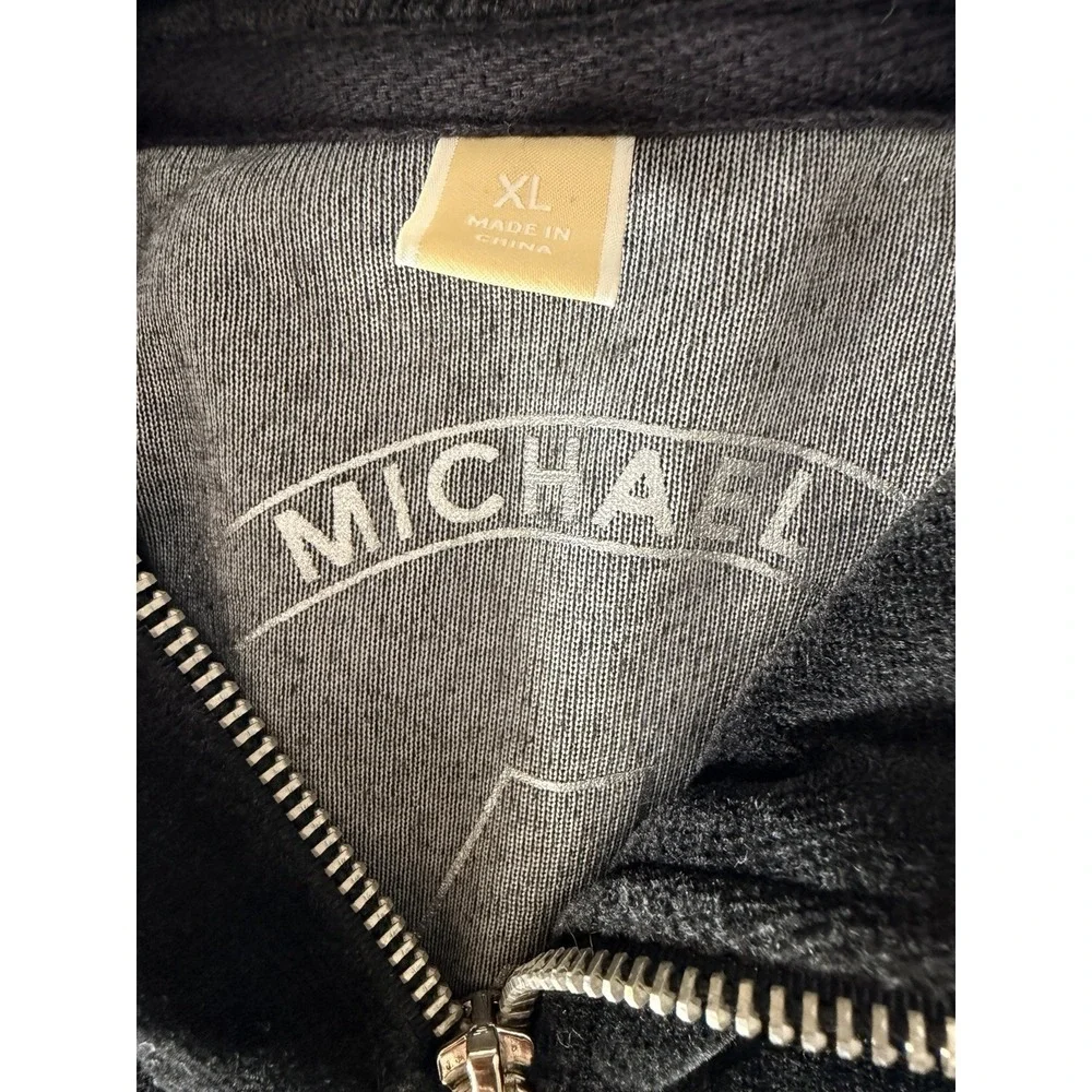 Michael Kors - Velour Zip Hoodie - Women's XL -Charcoal Gray / Dark Gray